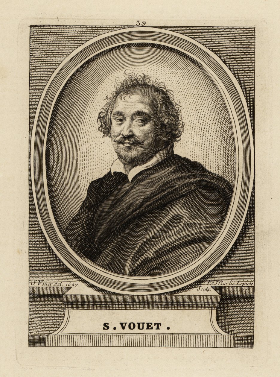 Portret van Simon Vouet door Simon Vouet