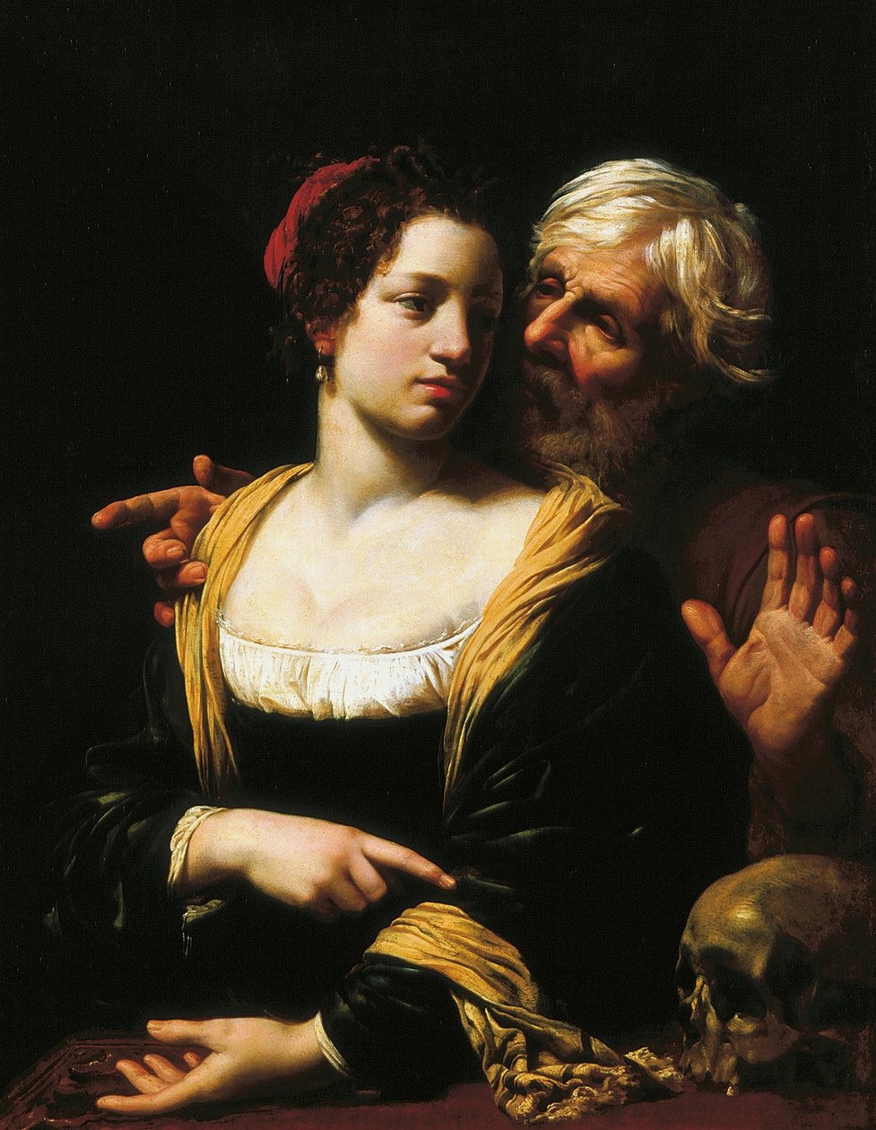 Het slecht bij elkaar passende koppel (Vanitas). door Simon Vouet