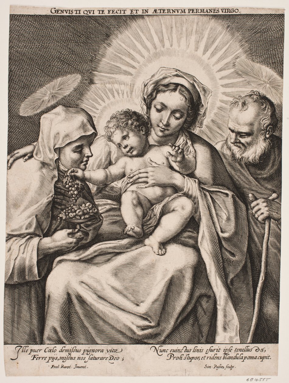 De Heilige Familie en St. Clara door Simon de Pas