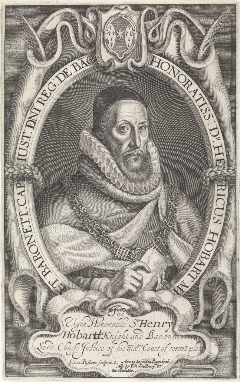 Portret van Henry Hobart door Simon van de Passe