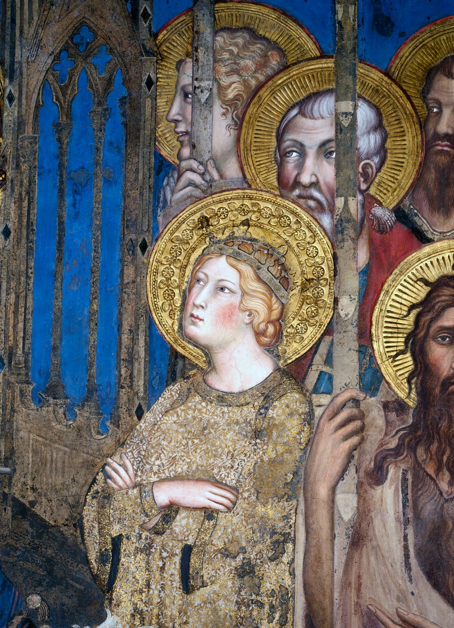 Maesta: Sint-Catharina van Alexandrië (detail) door Simone Martini