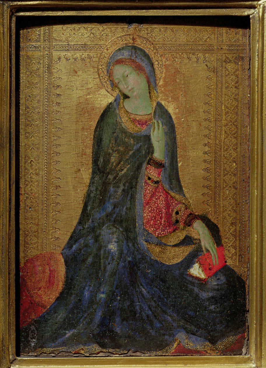 Maagd Annunciate, rechter paneel van tweeluik, 1340-44 door Simone Martini