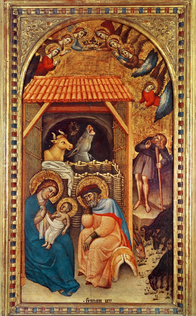 Geboorte, c.1380 door Simone dei Crocifissi