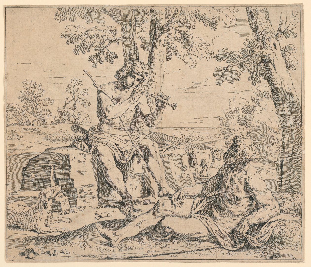 Mercurius en Argus door Simone Cantarini