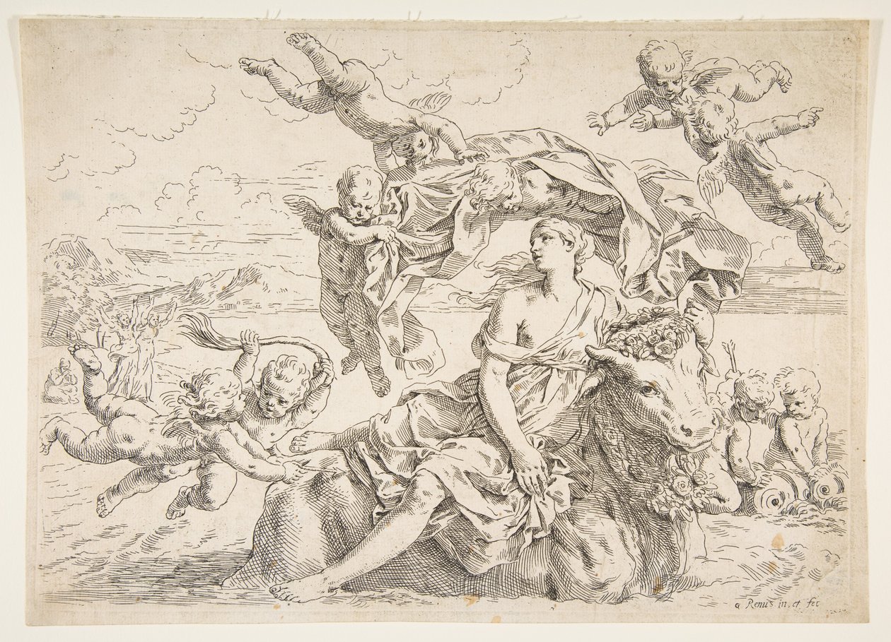 De verkrachting van Europa, ca. 1636 door Simone Cantarini