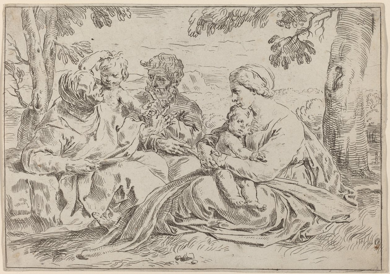 De Heilige Familie door Simone Cantarini
