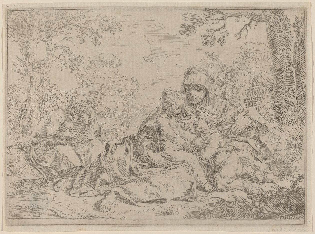 De Heilige Familie door Simone Cantarini