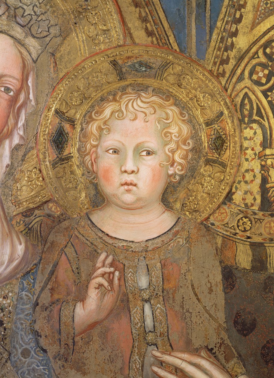 Maesta: Christus Kind (detail) door Simone Martini