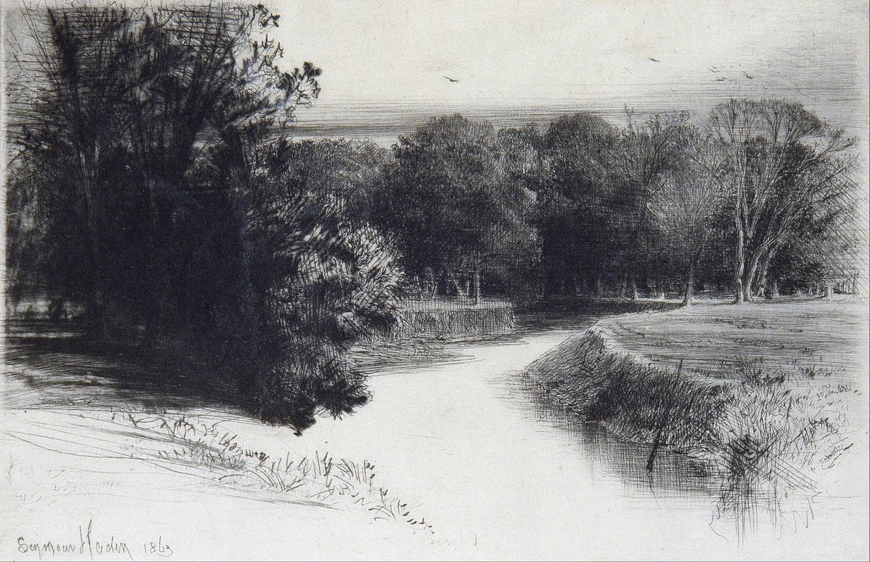 Zonsondergang in Ierland door Francis Seymour Haden