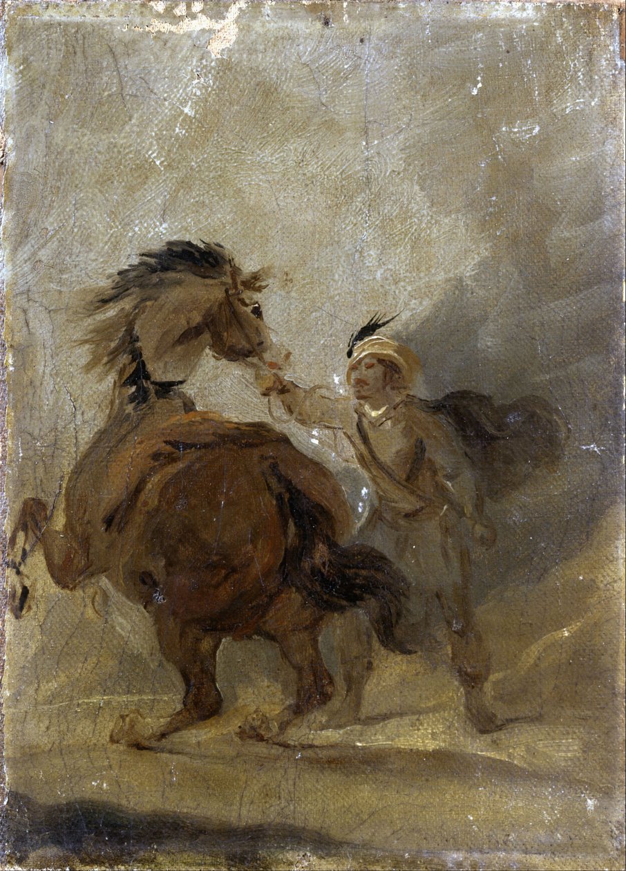 Een Man met een Paard door Sir Peter Francis Bourgeois