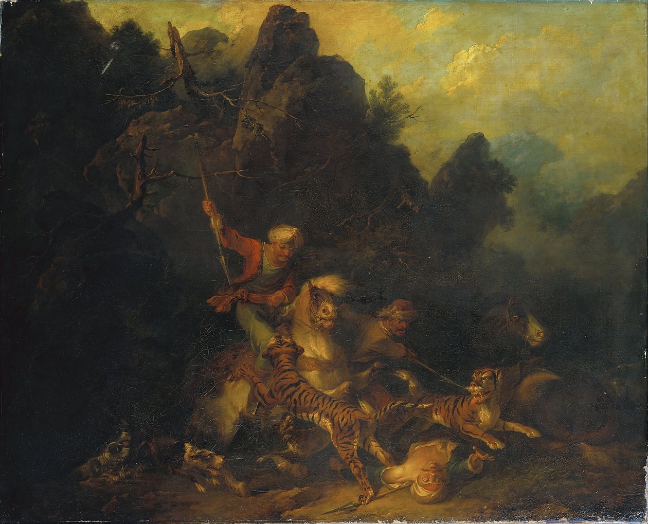 Tijgerjacht door Sir Peter Francis Bourgeois
