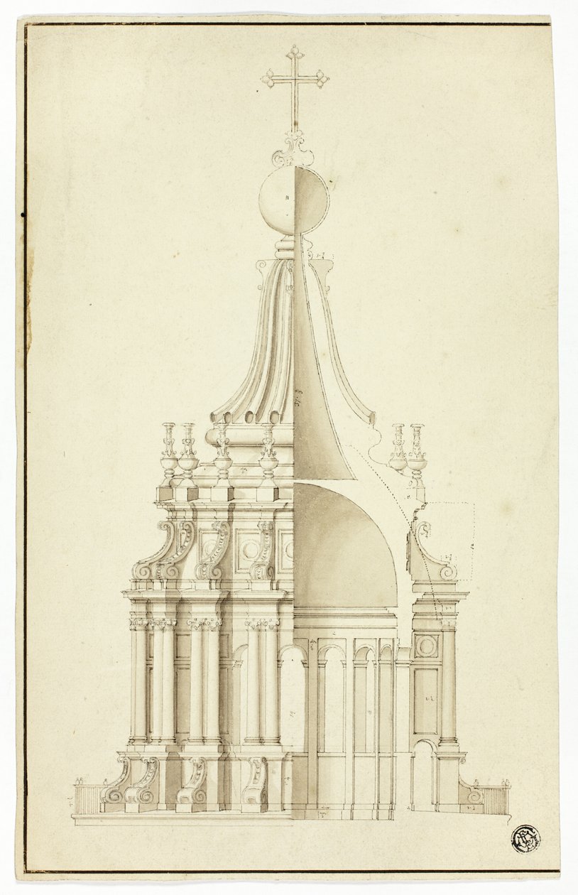 Lantaarn van koepel, Sint Pieter, Rome door Sir Christopher Wren