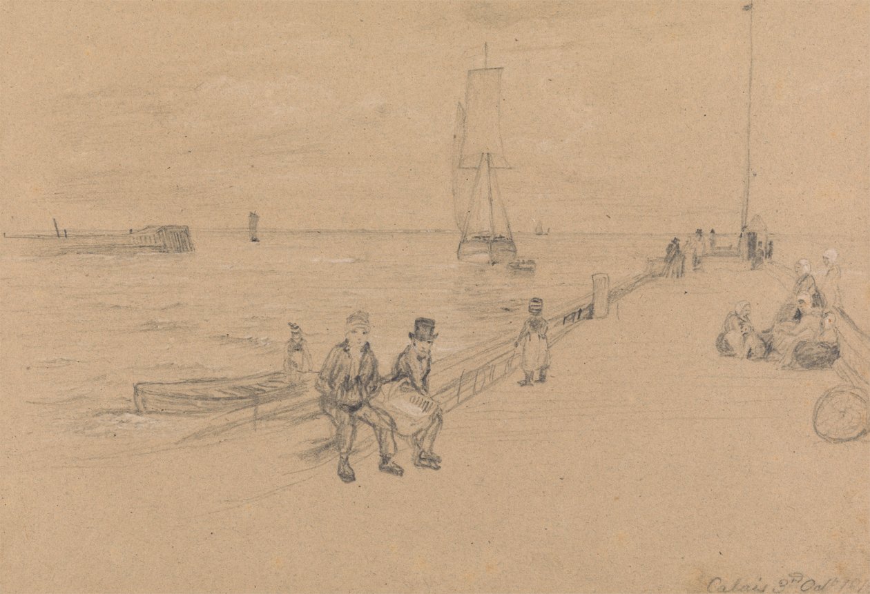 Op de pier, Calais door Sir David Wilkie
