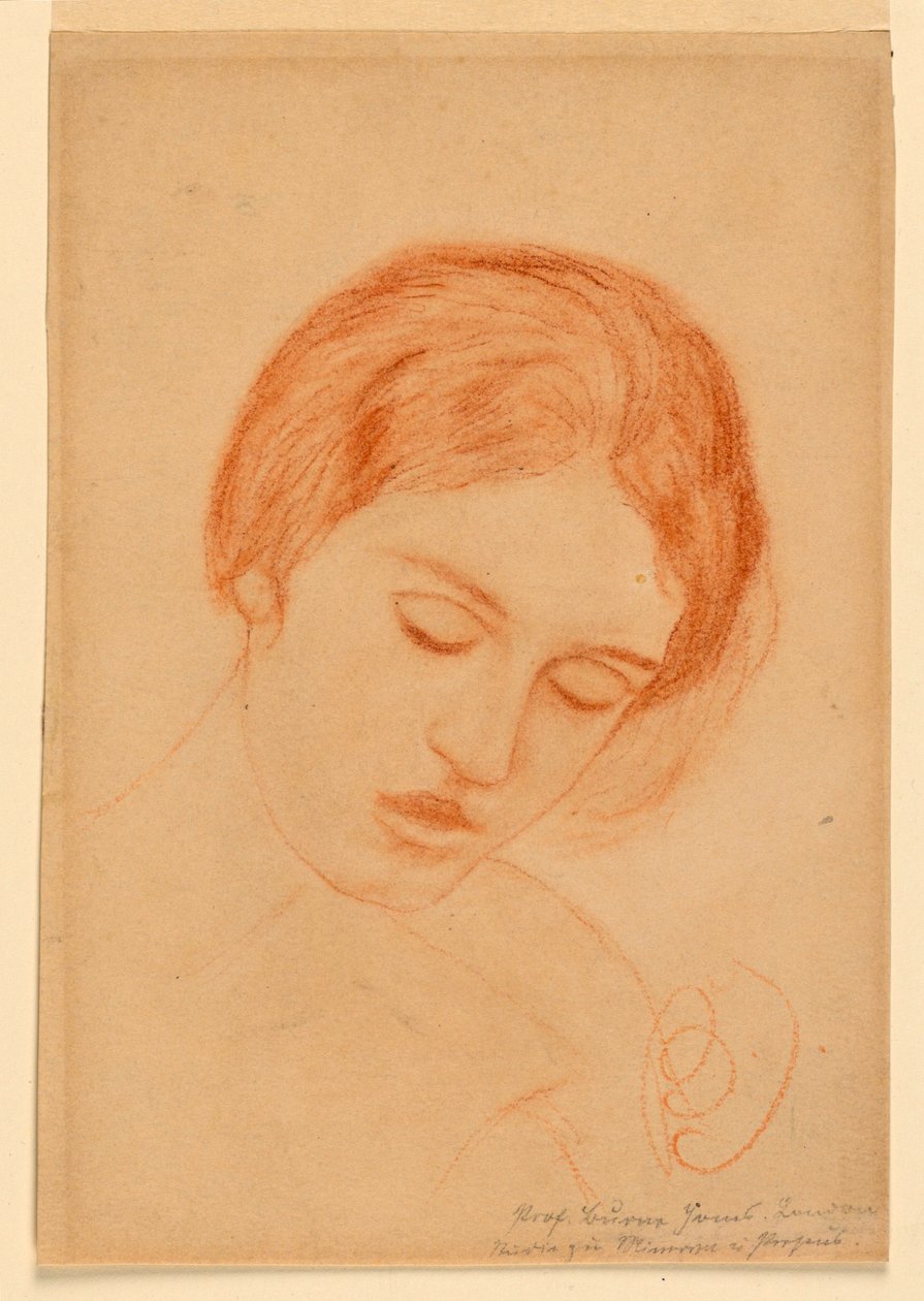 Hoofd van een vrouw door Sir Edward Burne Jones