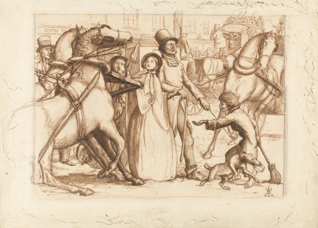 De Blinde Man door Sir John Everett Millais
