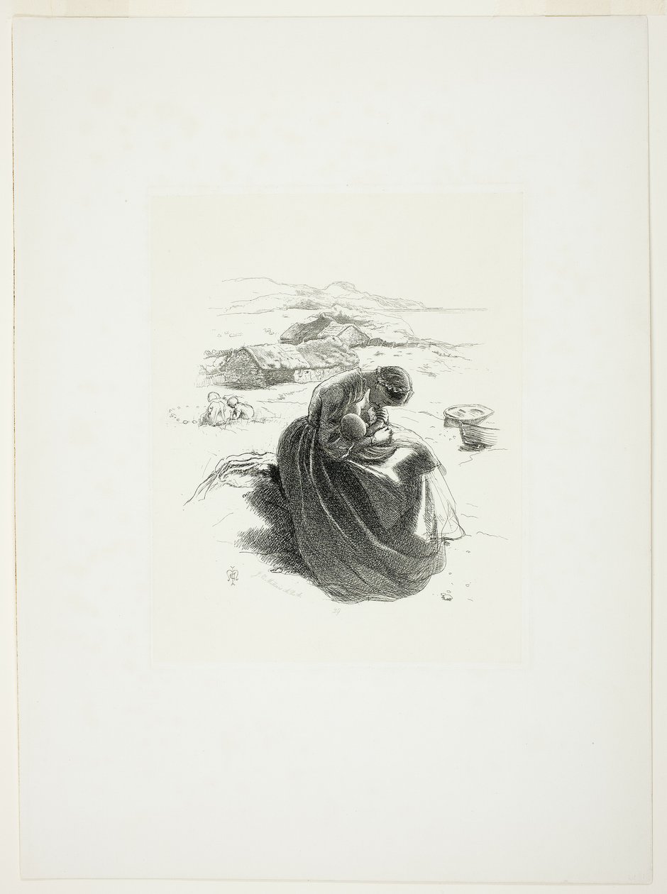 De jonge moeder door Sir John Everett Millais