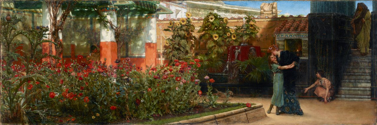 Een hartelijk welkom, voor 1878 door Sir Lawrence Alma Tadema