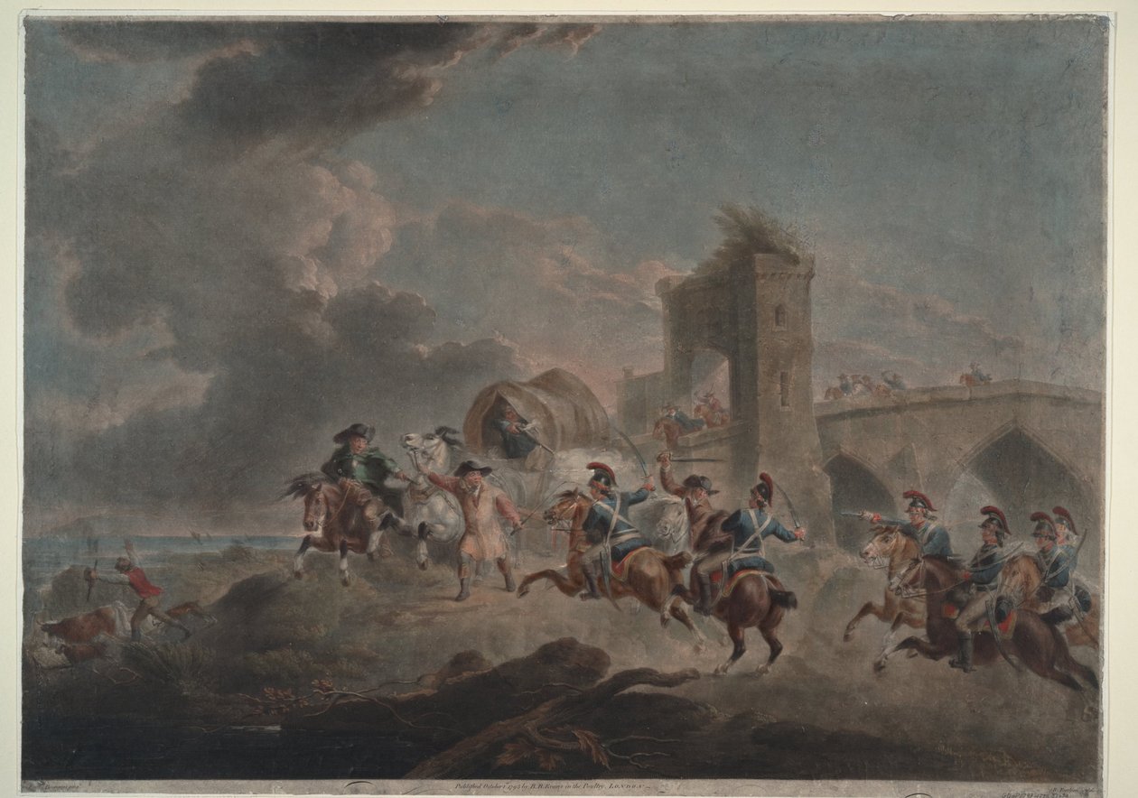 Smokkelaars aangevallen, 1795-1798 door Sir Peter Francis Bourgeois
