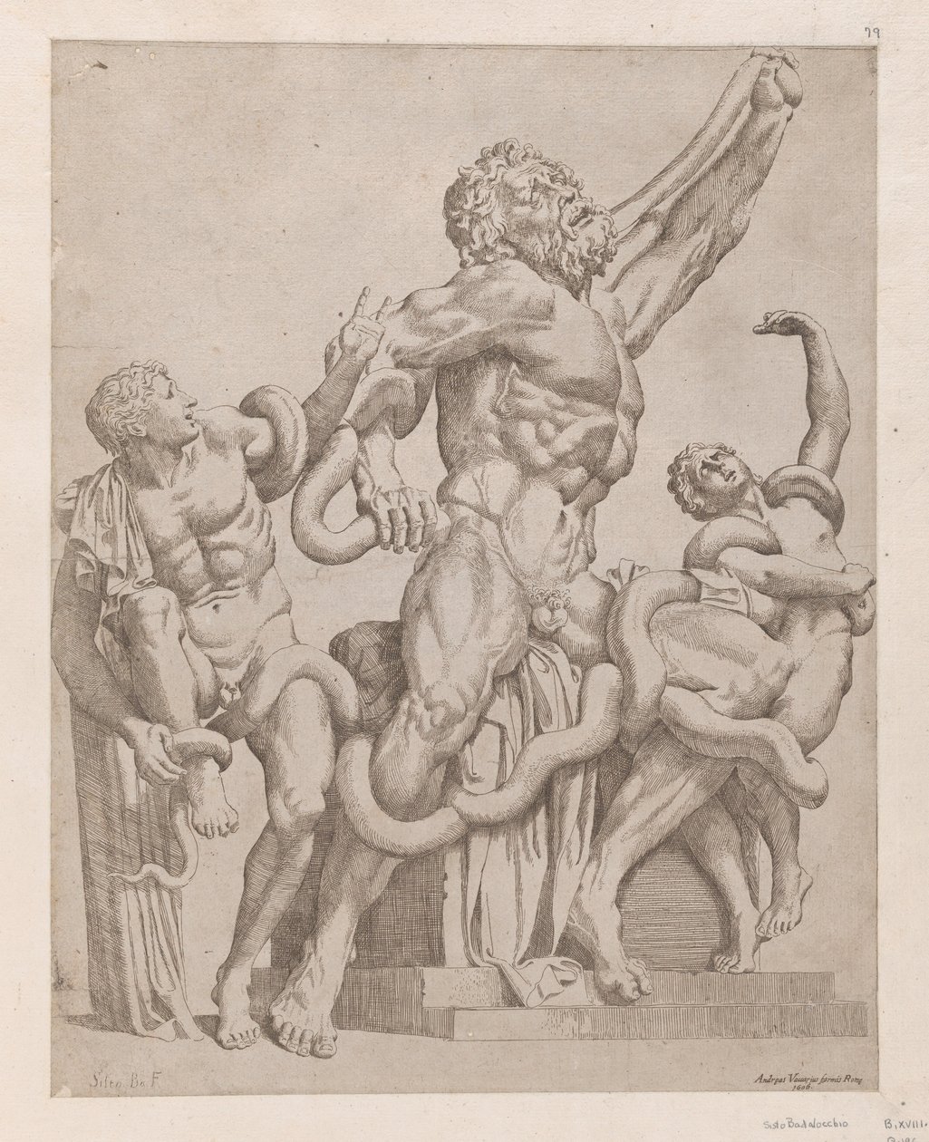 Speculum Romanae Magnificentiae: Laocoon, 1561 door Sisto Badalocchio