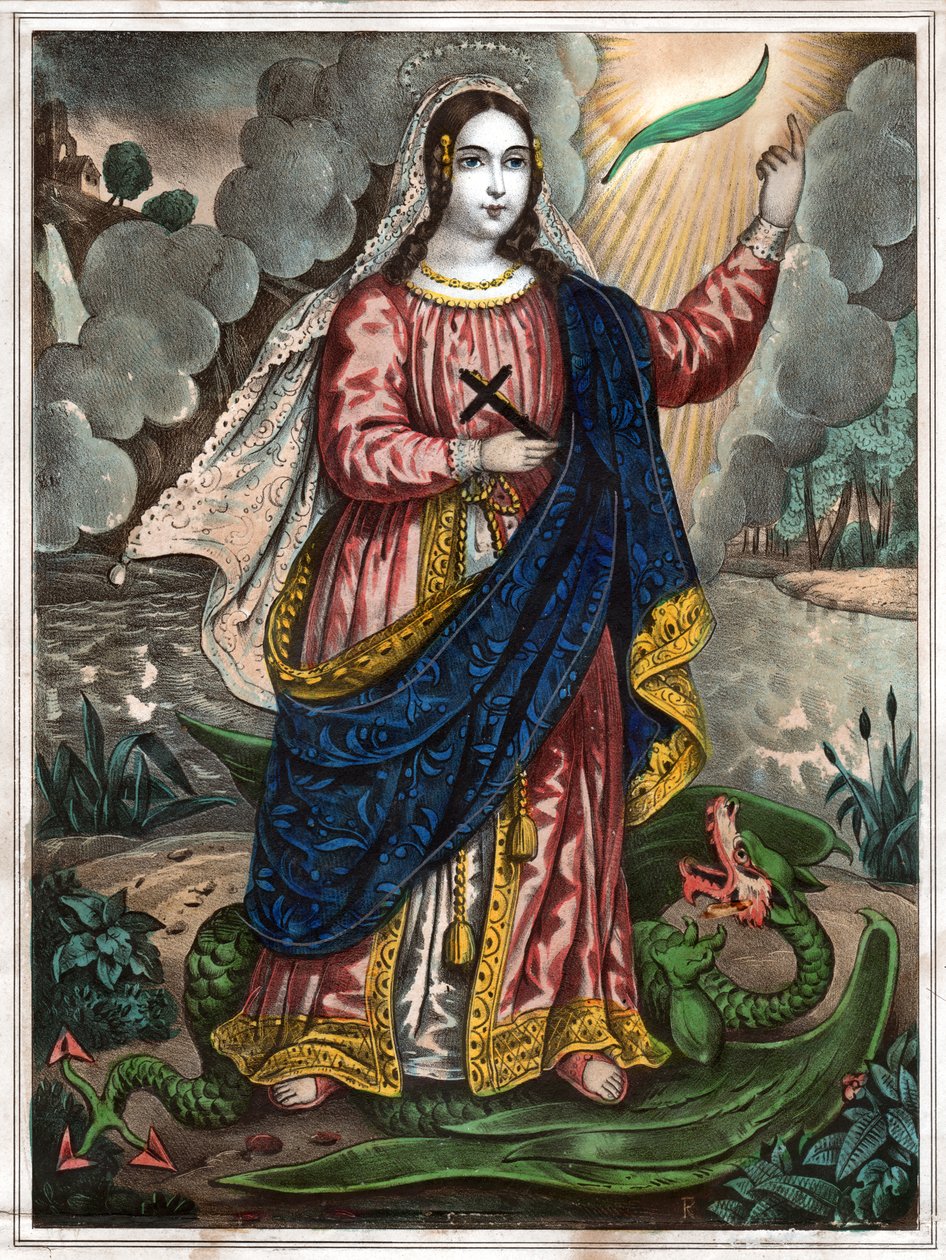 Sint Margaretha van Antiochië (gravure, ca. 1830) door Spanish School