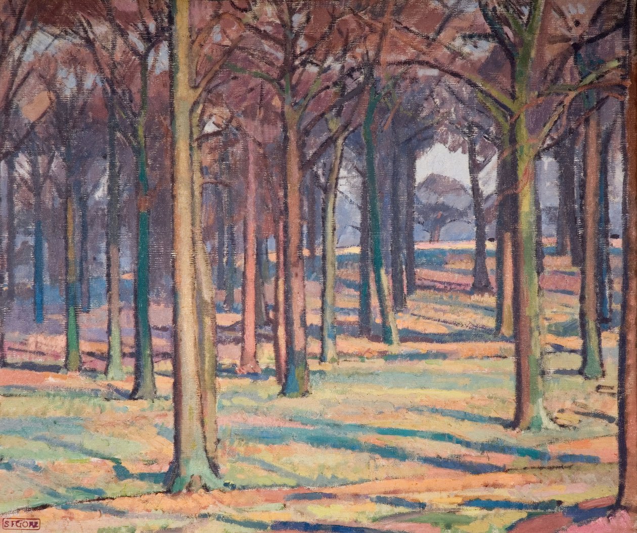 Bos in Richmond Park, 1914 door Spencer Gore