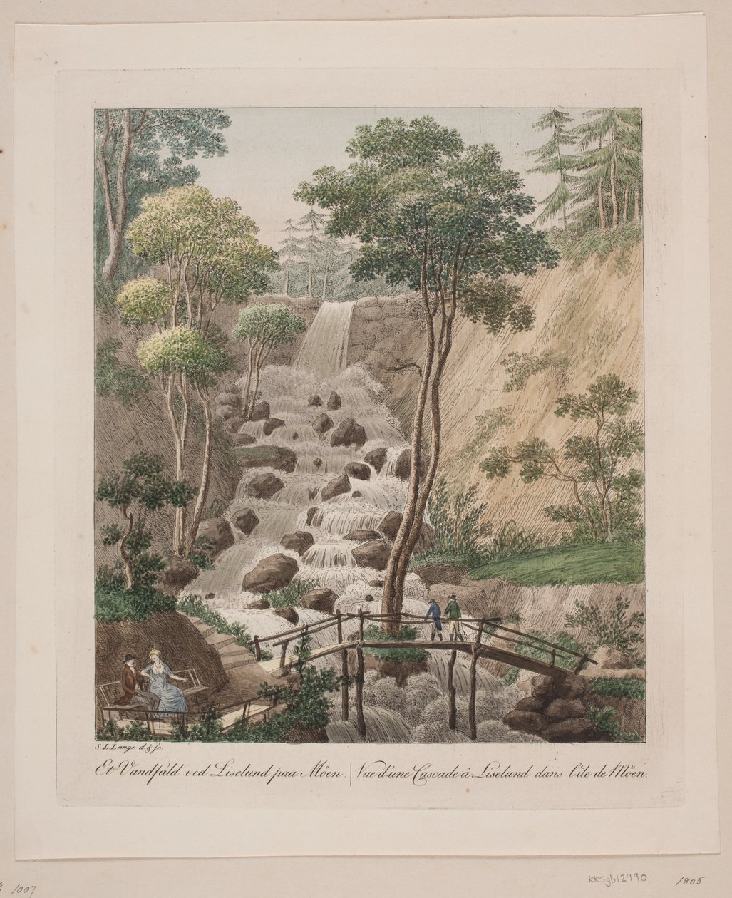 Een waterval bij Liselund op Møn door Søren L. Lange