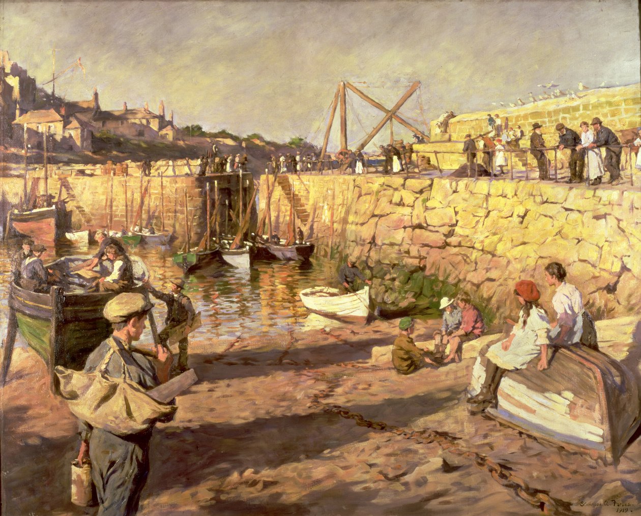 Klaarmaken, Mousehole Haven door Stanhope Alexander Forbes
