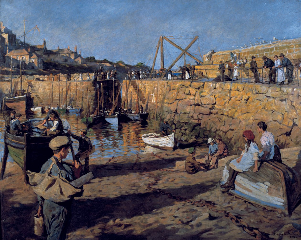 Uitrusting, Mousehole Harbour door Stanhope Alexander Forbes