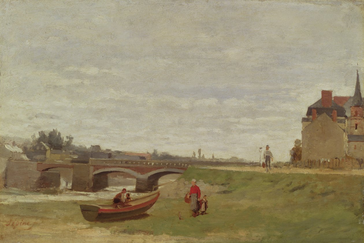 Landschap met een Brug, vroege 1870s door Stanislas Victor Edouard Lepine