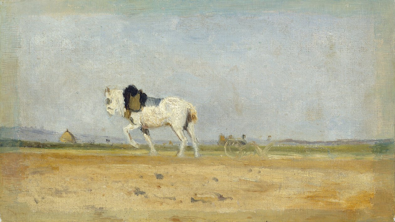 Een ploegpaard in een veld door Stanislas Lepine