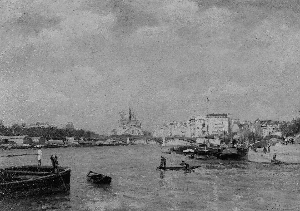 Uitzicht op de Seine, Parijs door Stanislas Lepine