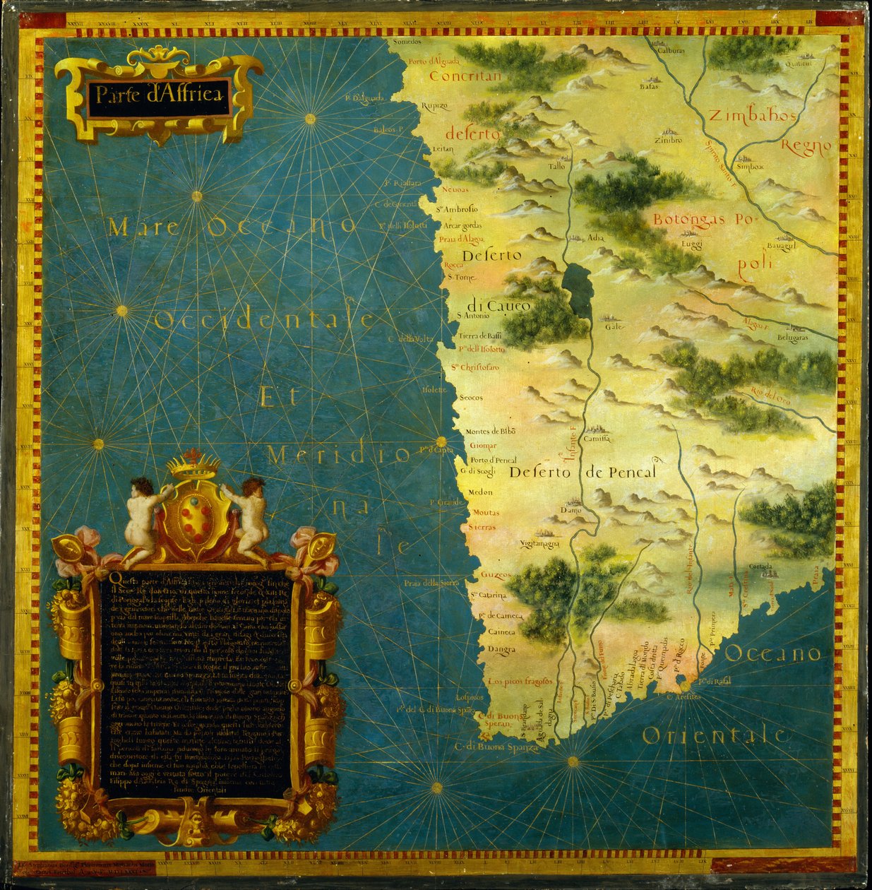 Namibië, Botswana en Zuid-Afrika door Stefano Bonsignori 1589
