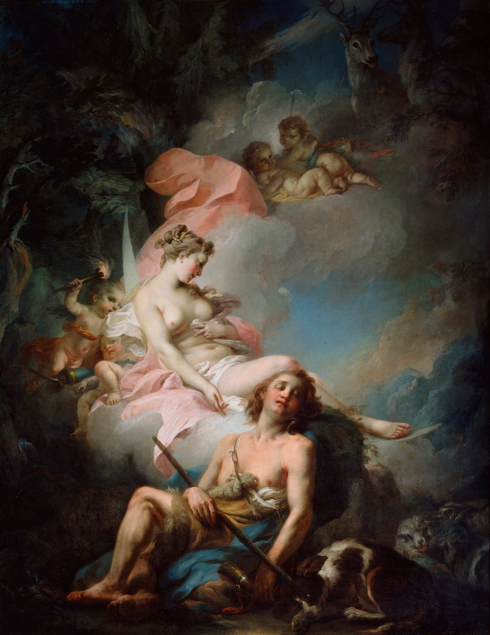 Selene en Endymion, 1760s door Stefano Torelli