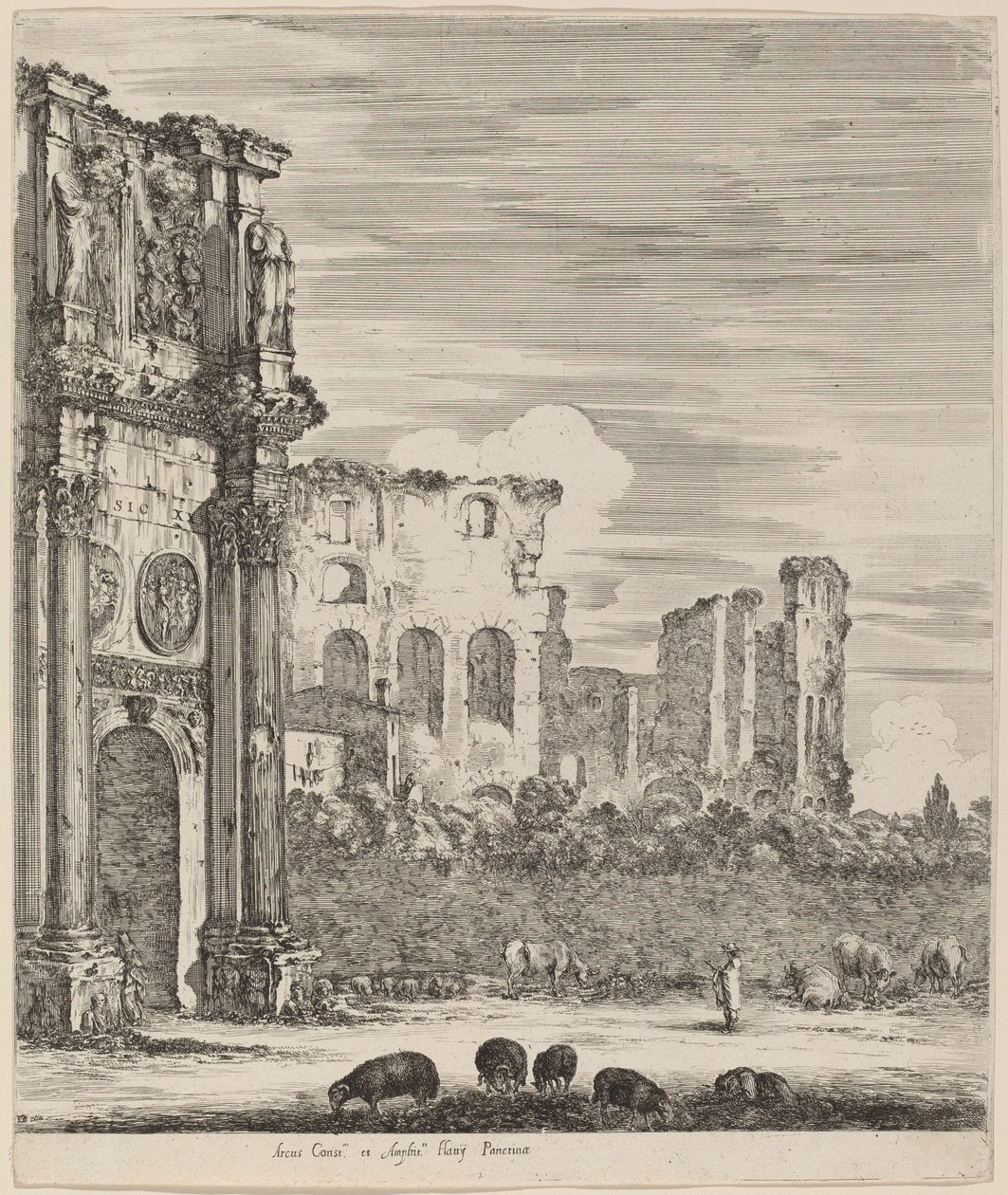 Boog van Constantijn, 1656 door Stefano della Bella