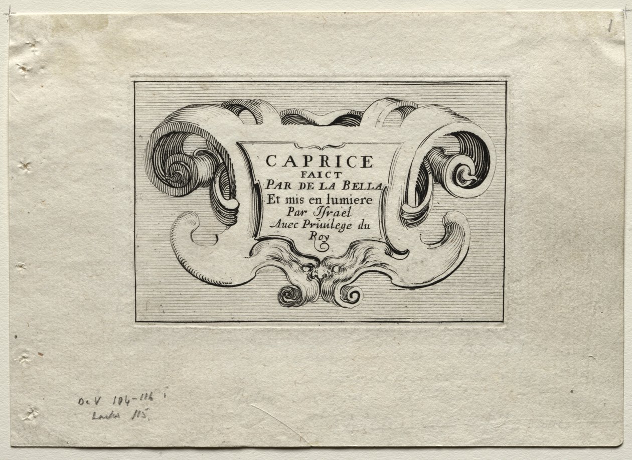Caprices: Titelpagina door Stefano della Bella