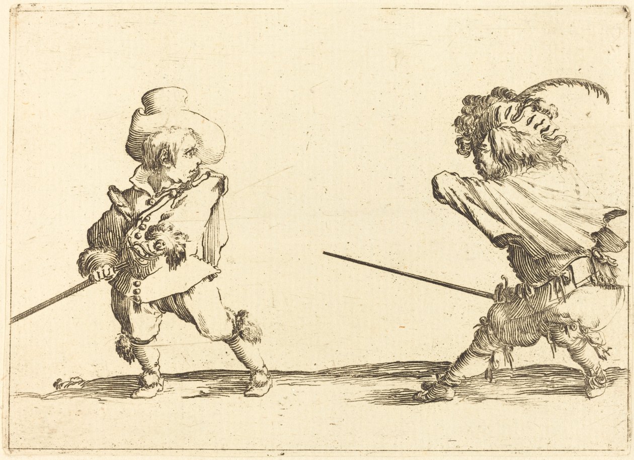 Duel van twee dwergen door Stefano della Bella