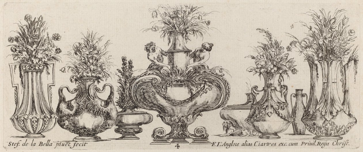 Fantastische Vazen, waarschijnlijk 1646 door Stefano della Bella
