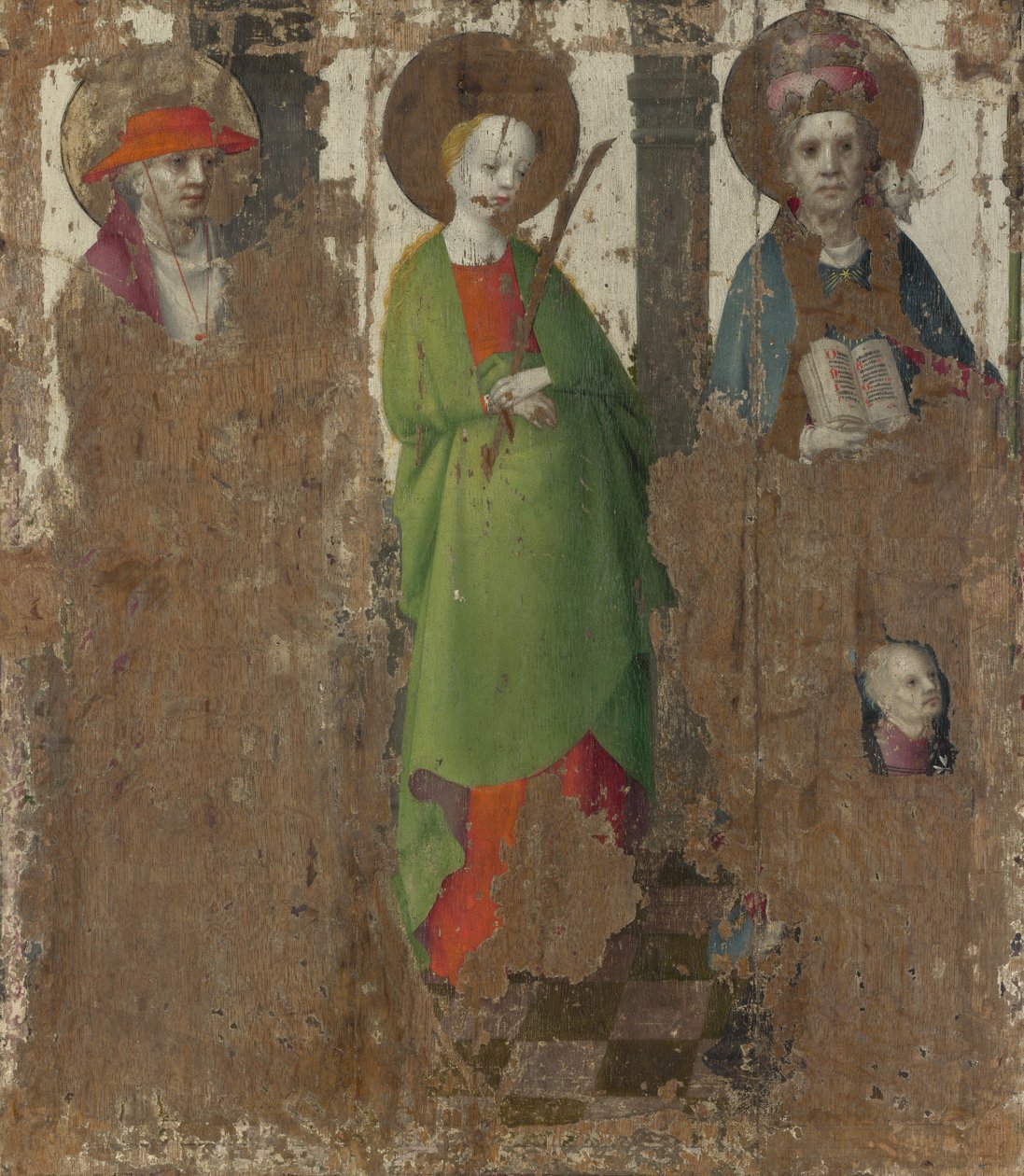 Drie heiligen door Stephan Lochner
