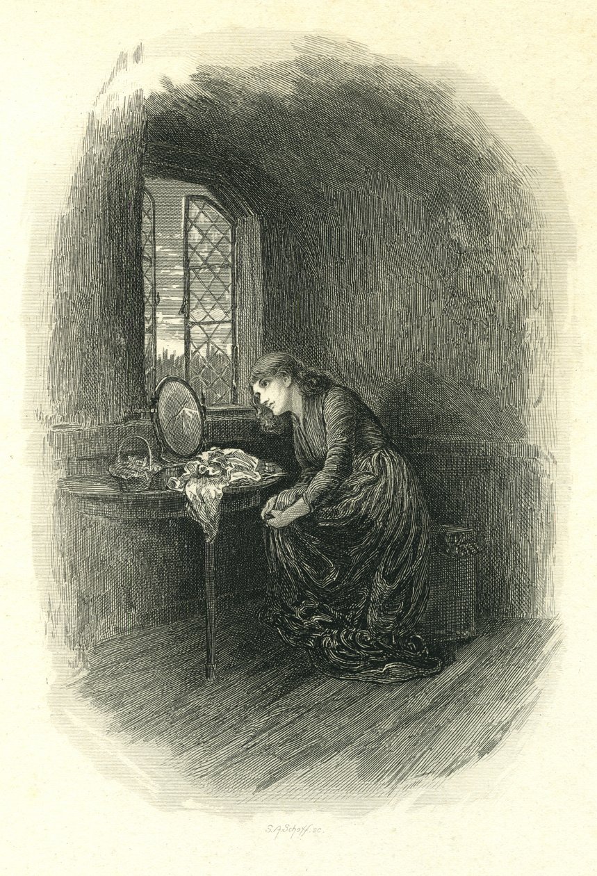 Kleine Dorrit - Amy Dorrit bij het raam door Stephen Alonzo Schoff