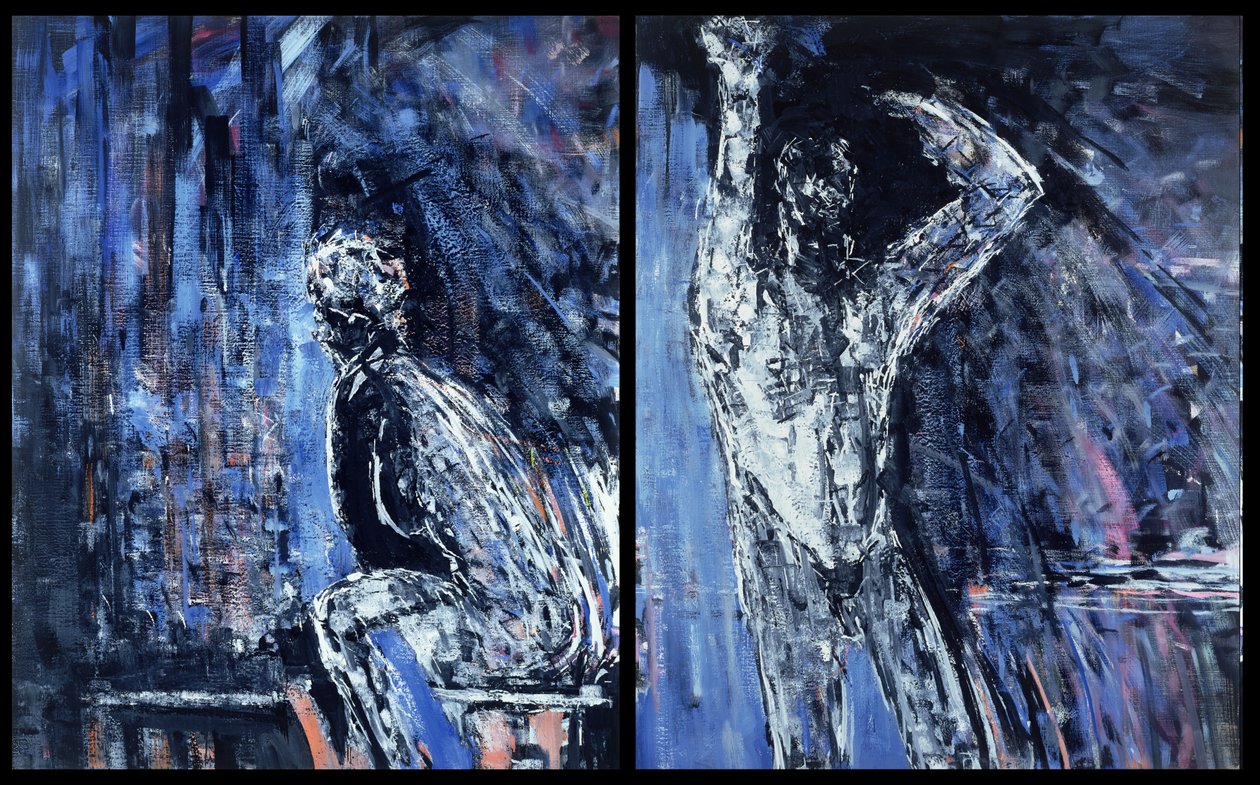 Naakte vrouw en naakte man door Stephen Finer