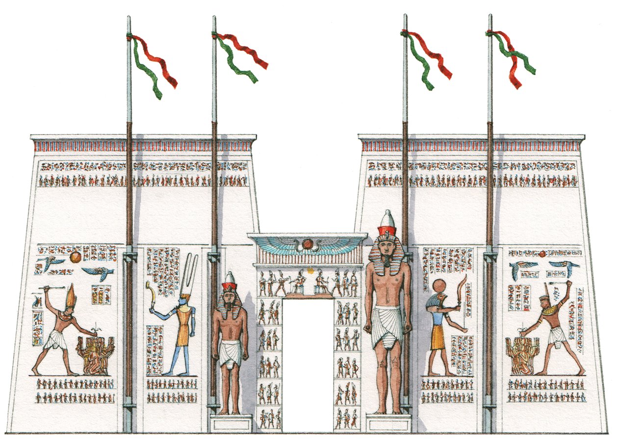 De 10e pyloon, Karnak, Egypte door Stephen Conlin
