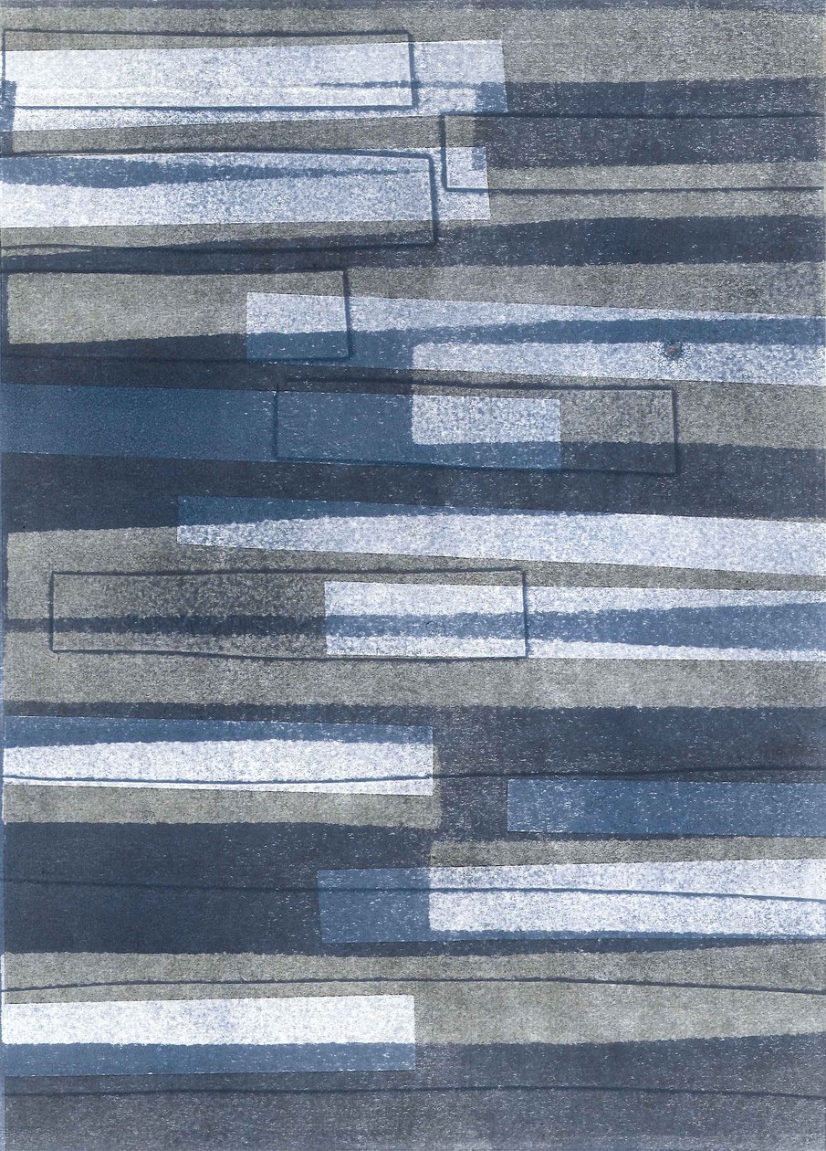 Borden II, 2015 (monoprint op papier) door Stephen Dow