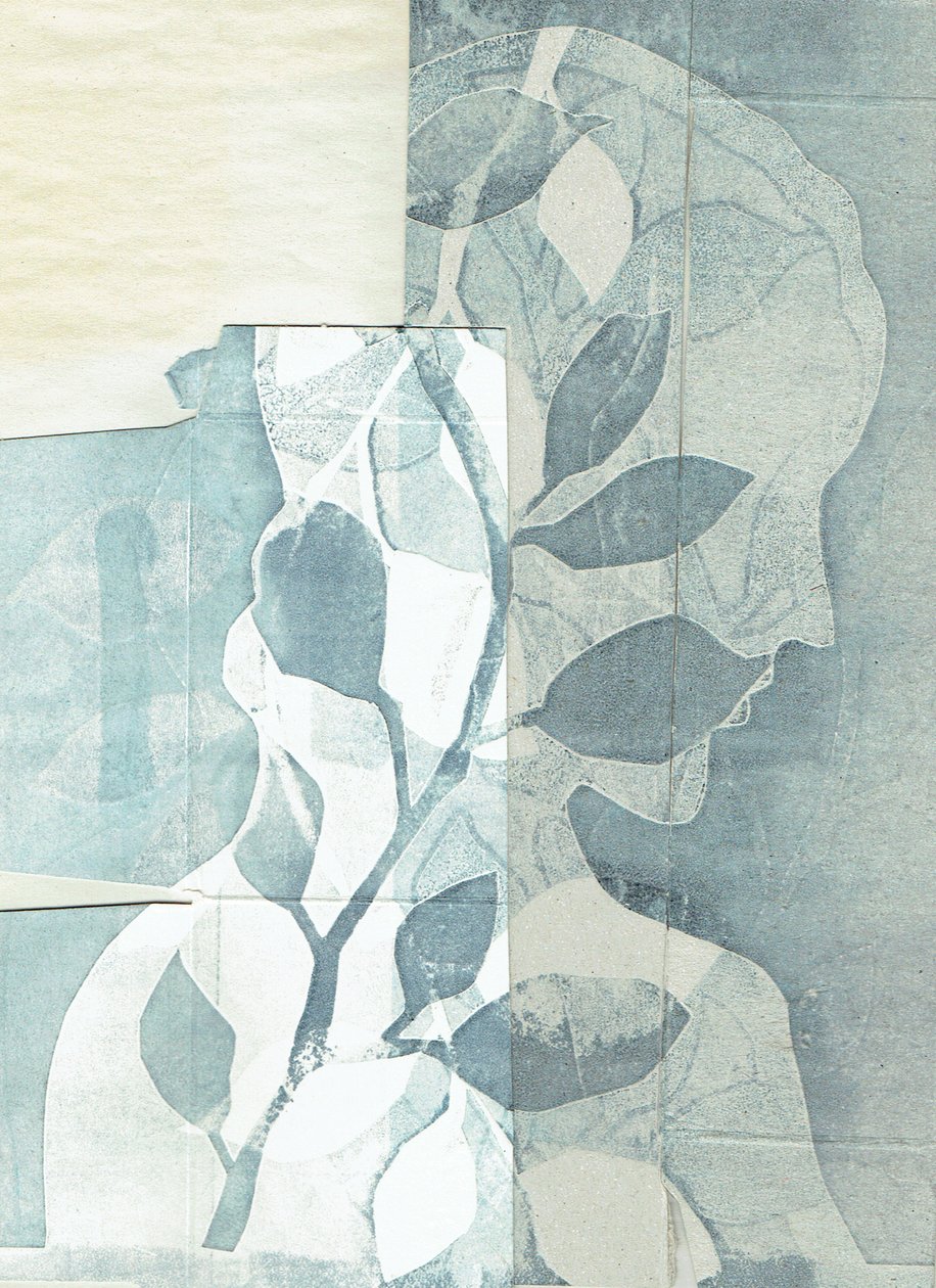 La Foret II, 2016 (monoprint  collage) door Stephen Dow
