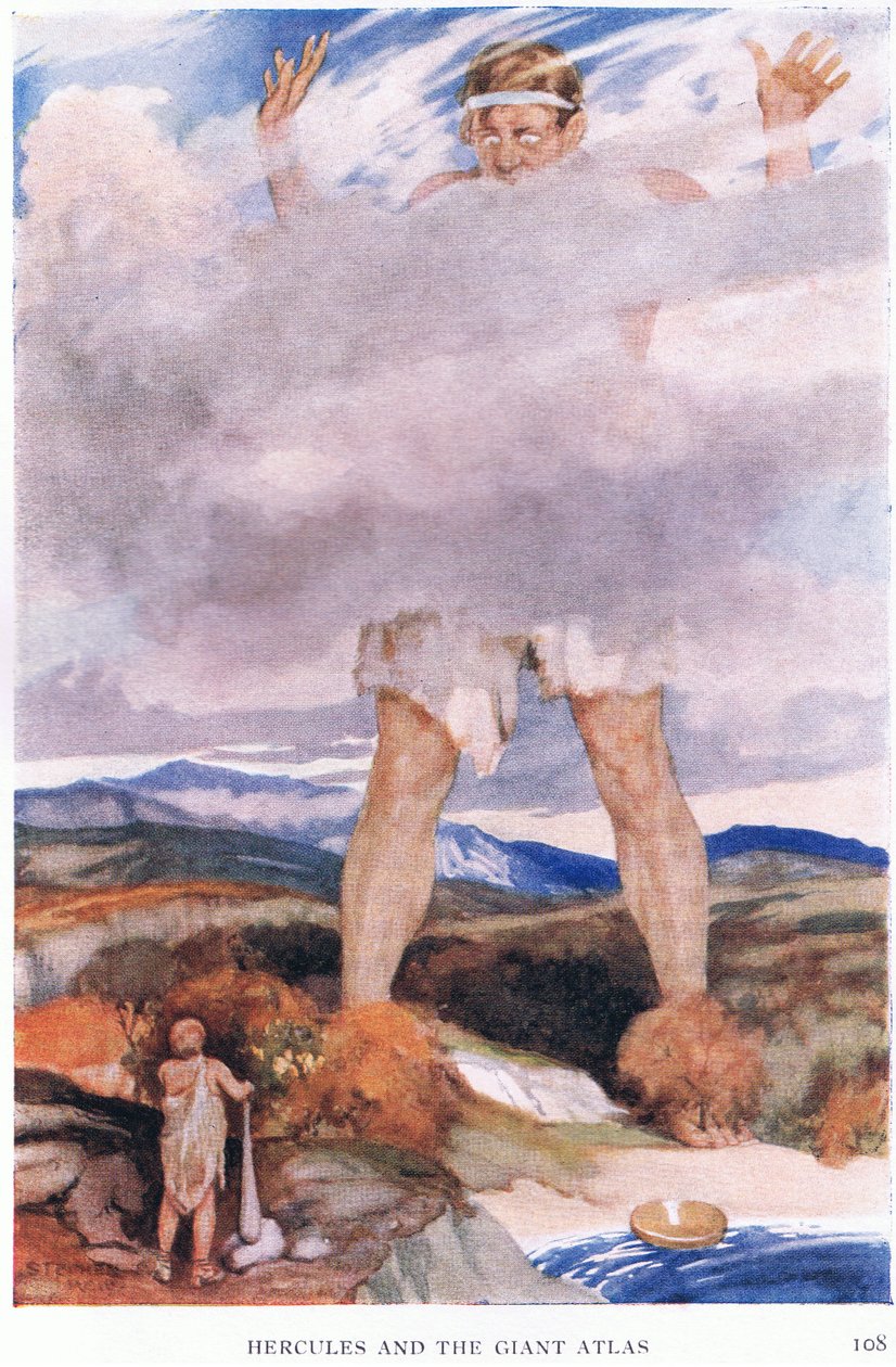 Hercules en de reus Atlas door Stephen Reid