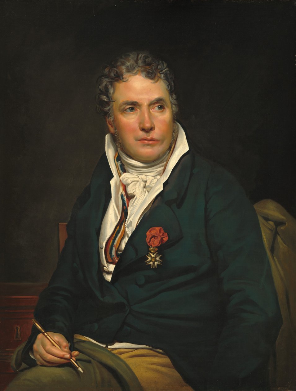 Jacques-Louis David, ca. 1813-1815 door Studio of Georges Rouget