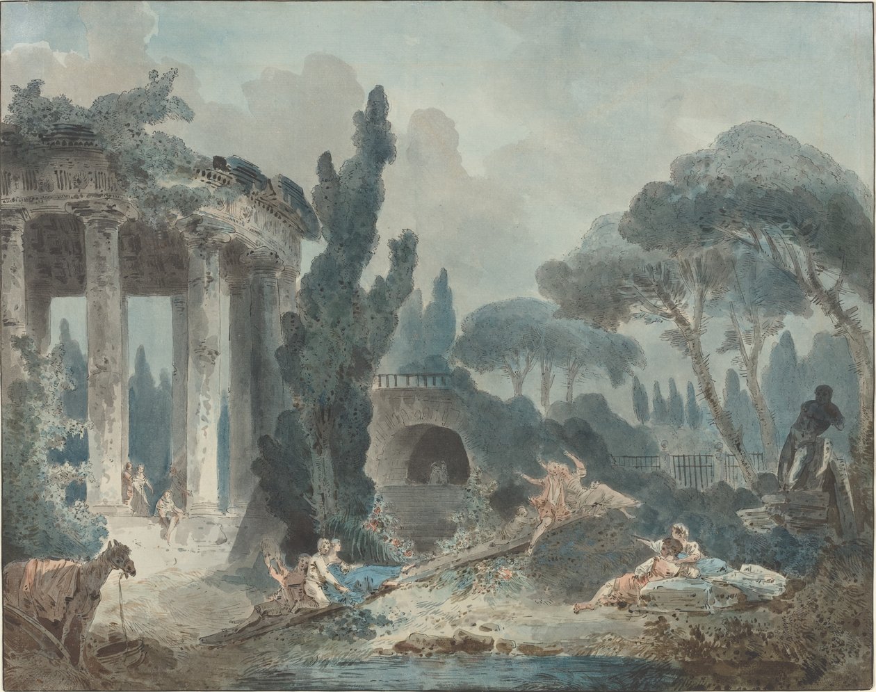 De wip door Style of Hubert Robert