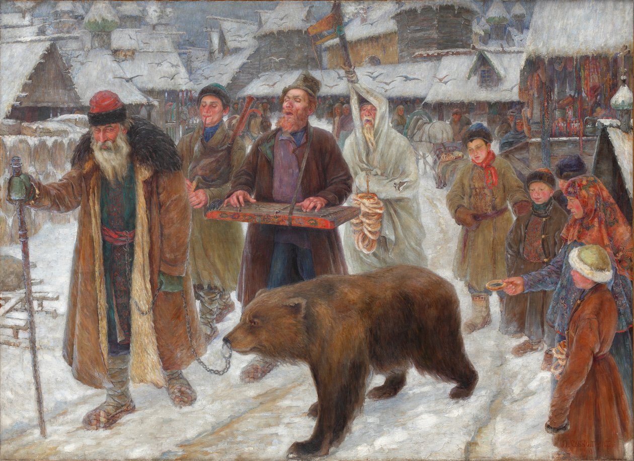 Het Lied van de skomorokhs, 1910 door Subbotin
