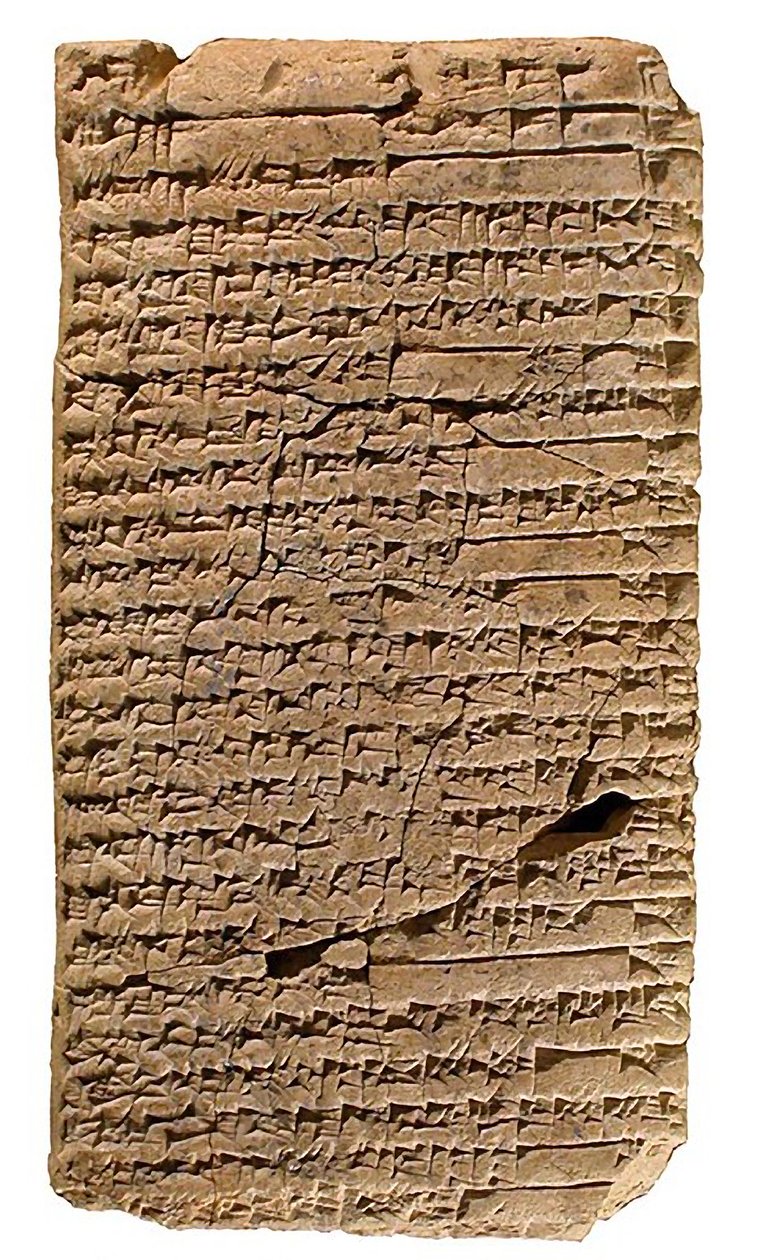 De Shuruppak spijkerschrifttablet, c.1900-1700 v.Chr. door Sumerian