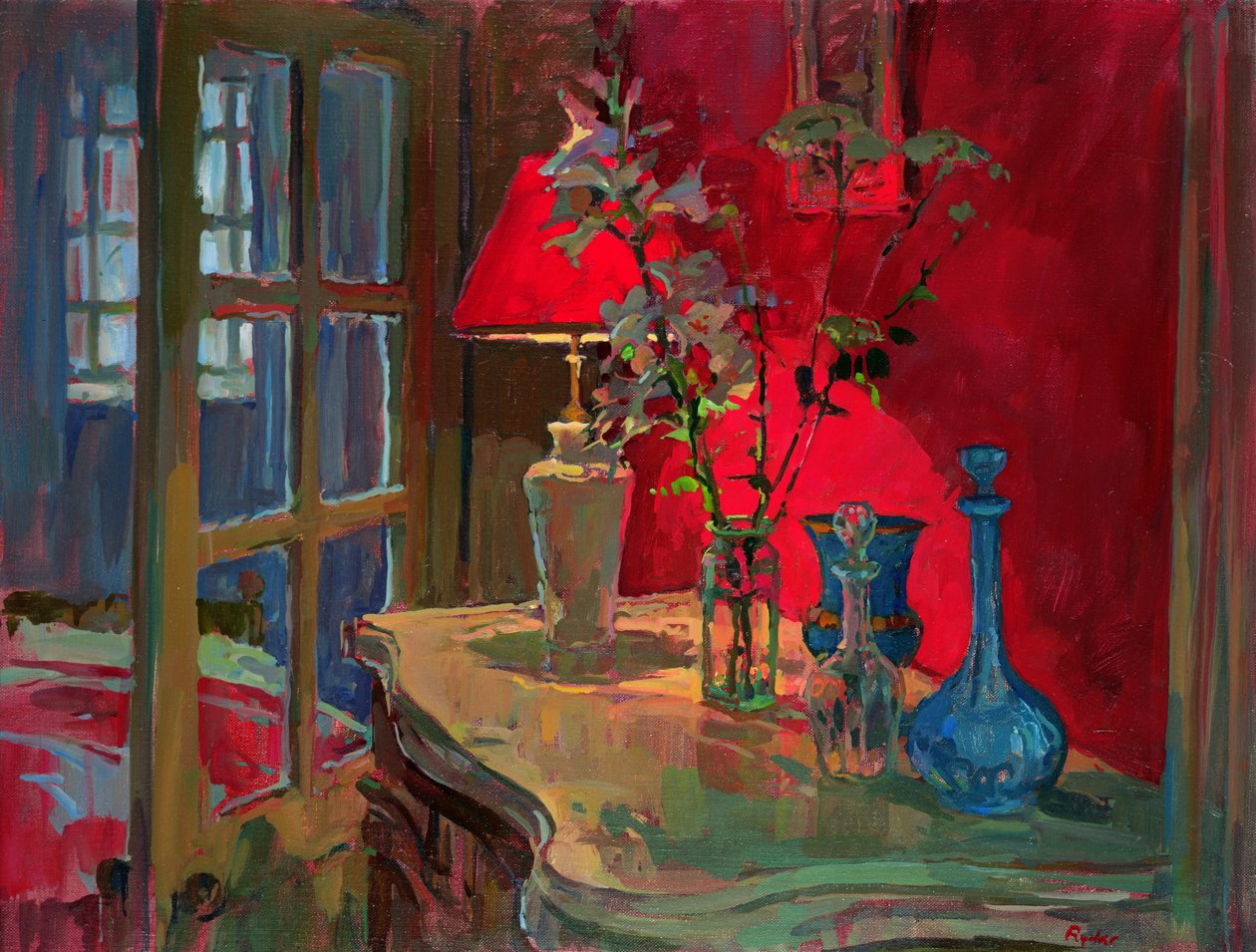 Rode Lamp door Susan Ryder