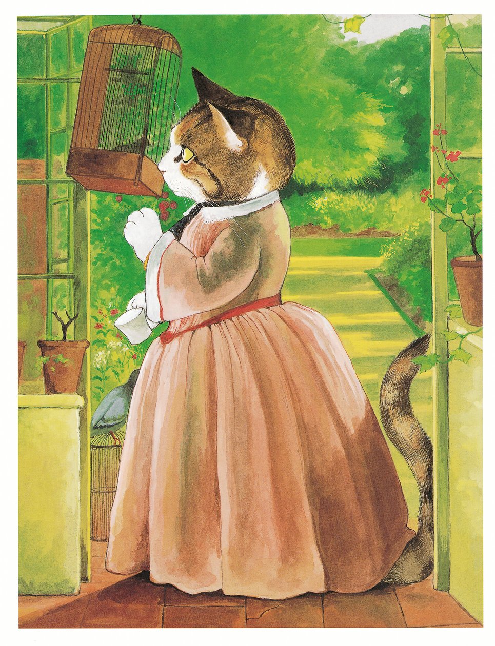 Illustratie uit Pre-Raphaelite Cats (pub. 1999) door Susan Herbert